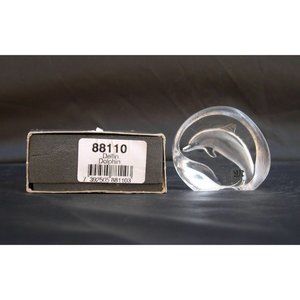 Vintage Mats Jonasson Swedish Dolphin Paperweight